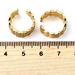 Латунные серьги-манжеты из прозрачного кубического циркония&nbsp;EJEW-K309-10G