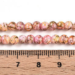 Выпечка окрашенные стеклянные бусины пряди&nbsp;DGLA-N003-4mm-B02