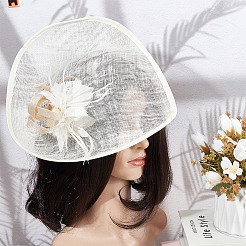 Льняная мини-шляпа с очаровательной основой&nbsp;AJEW-WH0561-32C