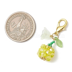 Подвески из стеклянных бусин в виде фруктов и цветов.&nbsp;HJEW-MZ00407-01