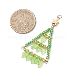 Большие подвески из стеклянных бусин в форме листа&nbsp;PALLOY-MZ00956