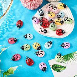 28 шт. 7 цвета непрозрачные подвески из смолы&nbsp;FIND-TA0005-99