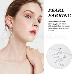 12 пара 12-х видов пластиковых подвесных серег с имитацией жемчуга и серебряными штифтами&nbsp;EJEW-AN0003-20