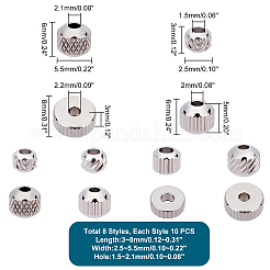 80 шт. 8 бусины из нержавеющей стали 201&nbsp;STAS-PH0004-24