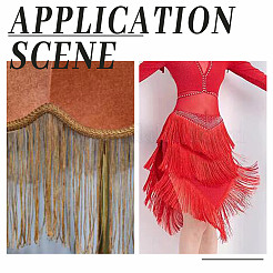 10 ярд полиэфирной кружевной ленты с кисточками&nbsp;DIY-WH0430-569B