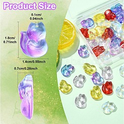 50 шт. 5 цвета прозрачные стеклянные подвески с распылительной росписью&nbsp;GLAA-YW0003-94