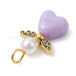 Подвески-ангелы из искусственного жемчуга из акрила и АБС-пластика&nbsp;PALLOY-JF04466-01