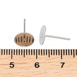 Фурнитура для сережек-гвоздиков из не тускнеющей нержавеющей стали 304 с плоским круглым пустым штифтом&nbsp;A-STAS-S028-37