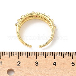 Регулируемые манжеты из латуни с микропаве из разноцветных кубических цирконий&nbsp;RJEW-V009-04G