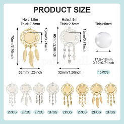 Наборы для изготовления подвесок из сплава с перьями в виде купола&nbsp;DIY-TA0011-22