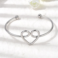 Браслеты-манжеты из нержавеющей стали 304 для женщин&nbsp;BJEW-Z150-02P-01