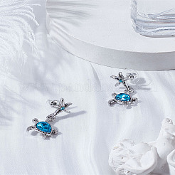 1 пара сережек-гвоздиков из сплава в виде морской черепахи&nbsp;EJEW-LP0003-84