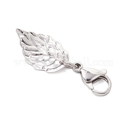 Подвесные украшения в виде текстурированных листьев из нержавеющей стали 304&nbsp;HJEW-JM03905-01