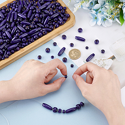 480 шт. 4 стиля крашеных бусин из натурального дерева&nbsp;WOOD-PH0003-66B