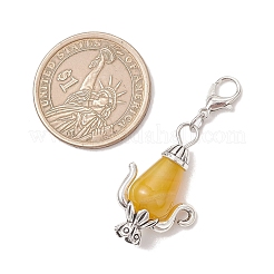 Декоративные подвески в виде чайника из натурального кракелюрного агата.&nbsp;HJEW-JM04734-02