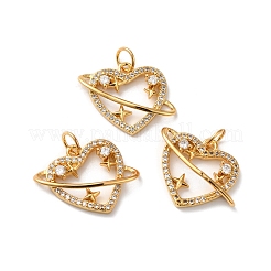 Подвеска из латуни с микропаве из прозрачного кубического циркония&nbsp;KK-D074-26G