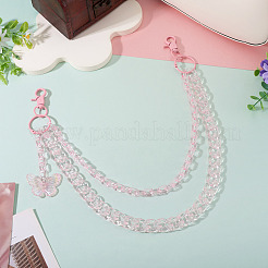 Акриловые бабочки многослойные цепочные ремни для джинсовых брюк&nbsp;HJEW-TAC0113