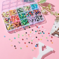 2400шт 15 цвета бусины из полимерной глины ручной работы&nbsp;CLAY-YW0001-27A