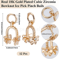 12 шт. латунные микрофибровые кубические циркониевые скобы для ледоруба&nbsp;KK-BBC0018-30