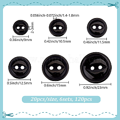 120 шт. 6 стиля 2-дырочные смоляные пуговицы&nbsp;FIND-DR0001-45B