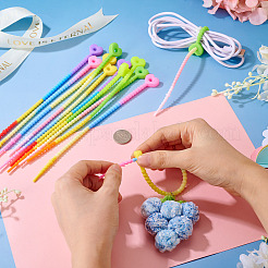 30 шт. 5-х цветные силиконовые кабельные стяжки в форме сердца&nbsp;SIL-TA0003-05