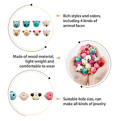 Деревянные европейские бусины на тему животных&nbsp;WOOD-DC0001-22