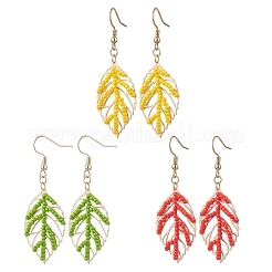 Серьги-подвески из стеклянных бусин ручной работы&nbsp;EJEW-MZ00563