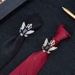 2 шт. 2-цветные зажимы для галстука со стразами из сплава&nbsp;FIND-CY0001-37A