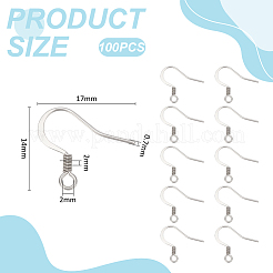100 шт. французские крючки для сережек из нержавеющей стали 304&nbsp;STAS-UN0063-65