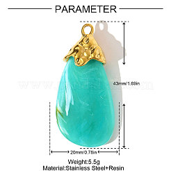 Подвески из нержавеющей стали 304 из смолы&nbsp;STAS-OY003-51G