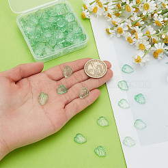 100 шт. двухцветные прозрачные стеклянные подвески на осеннюю тематику&nbsp;GLAA-PH0003-84B