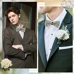 1шт полиэстер со стразами галстуки-бабочки для жениха&nbsp;AJEW-SP0003-32E