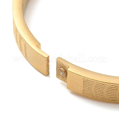 Женские браслеты-шарниры из нержавеющей стали 304 с полосатой текстурой&nbsp;LS-BJEW-E099-04G-02