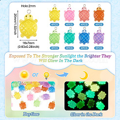 32 шт. 8-цветные градиентные подвески из непрозрачной светящейся смолы&nbsp;RESI-TA0003-64