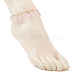 Окрашенный натуральный малайзийский нефрит круглые бусины цветы кисточки акелеты&nbsp;AJEW-AN00706-02