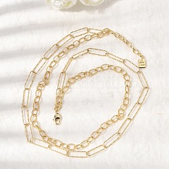Двухслойные цепочки из латуни толщиной 6 мм&nbsp;NJEW-L013-04G
