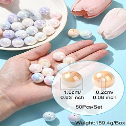 50 шт. Непрозрачные акриловые бусины&nbsp;OACR-CJ0002-10