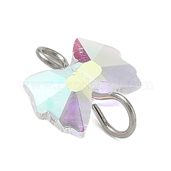 4 шт. 4-цветные подвески-бантики из гальванического стекла&nbsp;PALLOY-JF04406-02