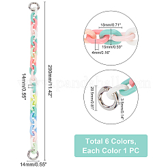 6 шт. 6 цвета пластиковый ремешок с цепочкой для кабеля&nbsp;FIND-WR0002-37