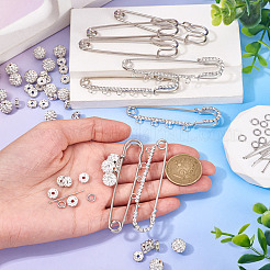 8 шт. 4 стиля железных булавок со стразами&nbsp;FIND-TA0008-81