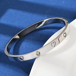 Браслеты из нержавеющей стали 201 со стразами для женщин&nbsp;LS-BJEW-B138-04P