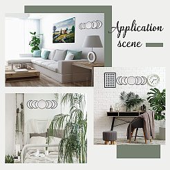 Акриловое деревянное зеркало с фазами луны&nbsp;DIY-WH0167-48B