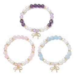 Браслеты с подвесками-бантиками из латуни&nbsp;BJEW-JB12805