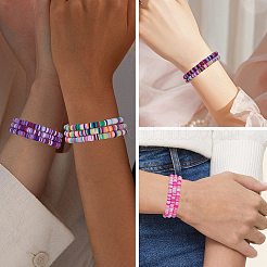 Набор эластичных браслетов ручной работы из полимерной глины Heishi Surfer&nbsp;BJEW-SW00099-05