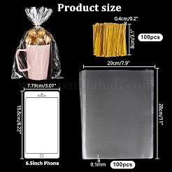 100шт прямоугольные прозрачные пластиковые пакеты&nbsp;ABAG-PH0001-50A