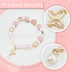 4 шт. латунные подвески-коннекторы с прозрачным кубическим цирконием&nbsp;KK-BBC0016-60