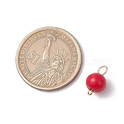 5 шт. 5-х цветные синтетические бирюзовые круглые подвески-соединители&nbsp;PALLOY-JF03416