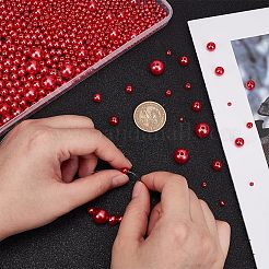 2120 шт. 8 стиля нити бусин из искусственного жемчуга из смолы&nbsp;RESI-AR0001-47