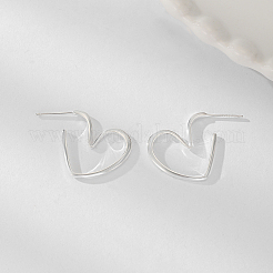 Элегантные серебряные серьги в форме сердца для женщин DR3951
