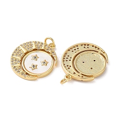 Латунные микропаве прозрачные подвески с фианитом&nbsp;KK-B083-36A-G